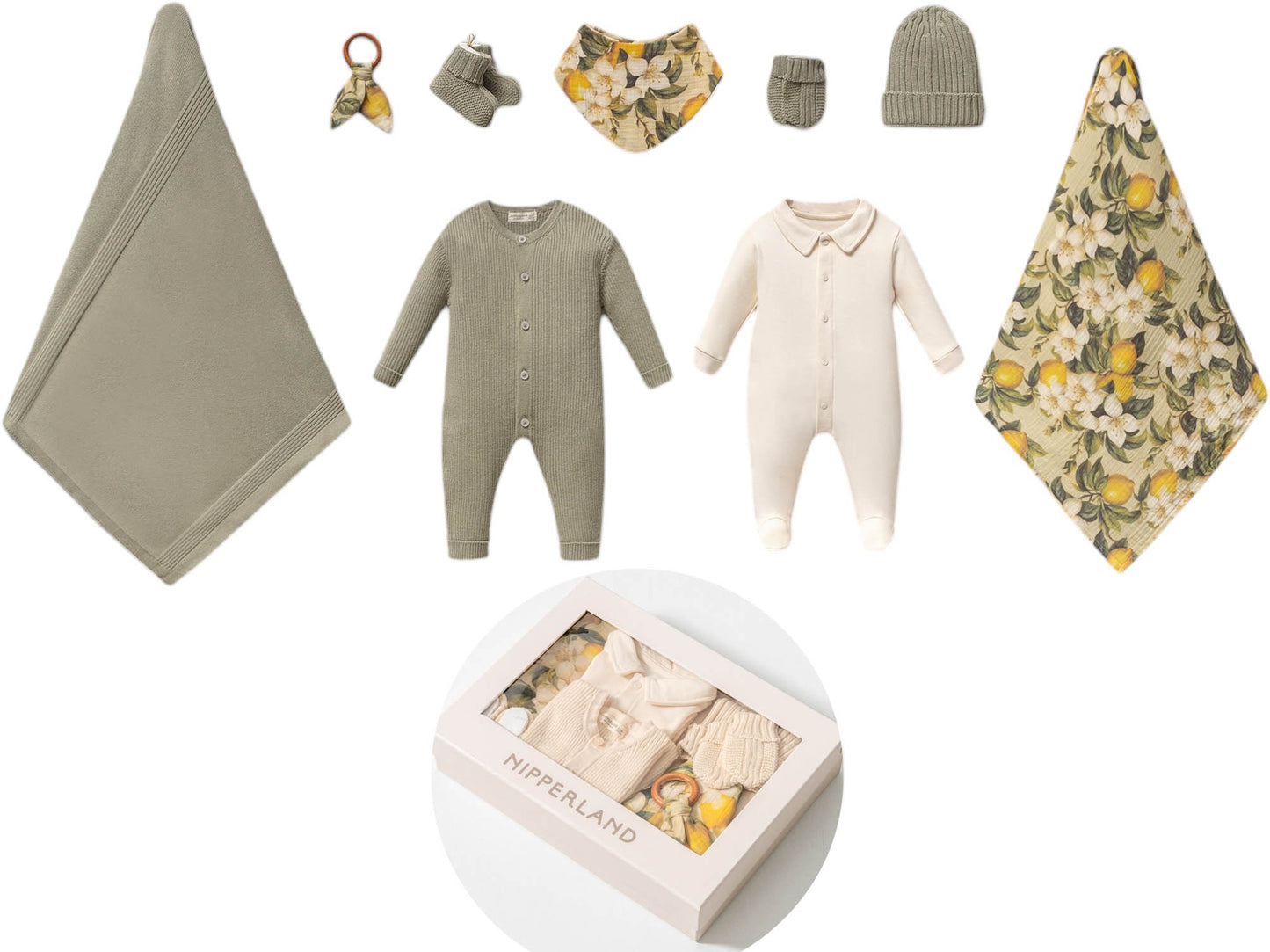 Nipperland Baby Boy Green 9-Piece Spring-Summer Set