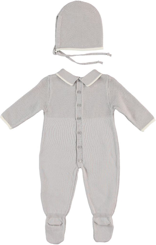 Monna Rosa Unisex Grey Overalls & Hat Set