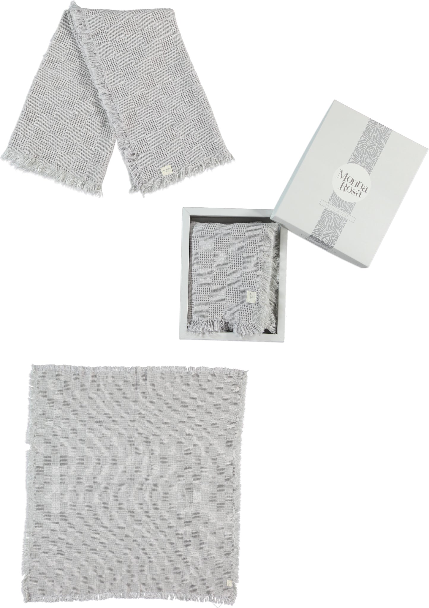 Monna Rosa Unisex Overalls, Hat, Socks & Cotton Blanket Gift Set - Grey