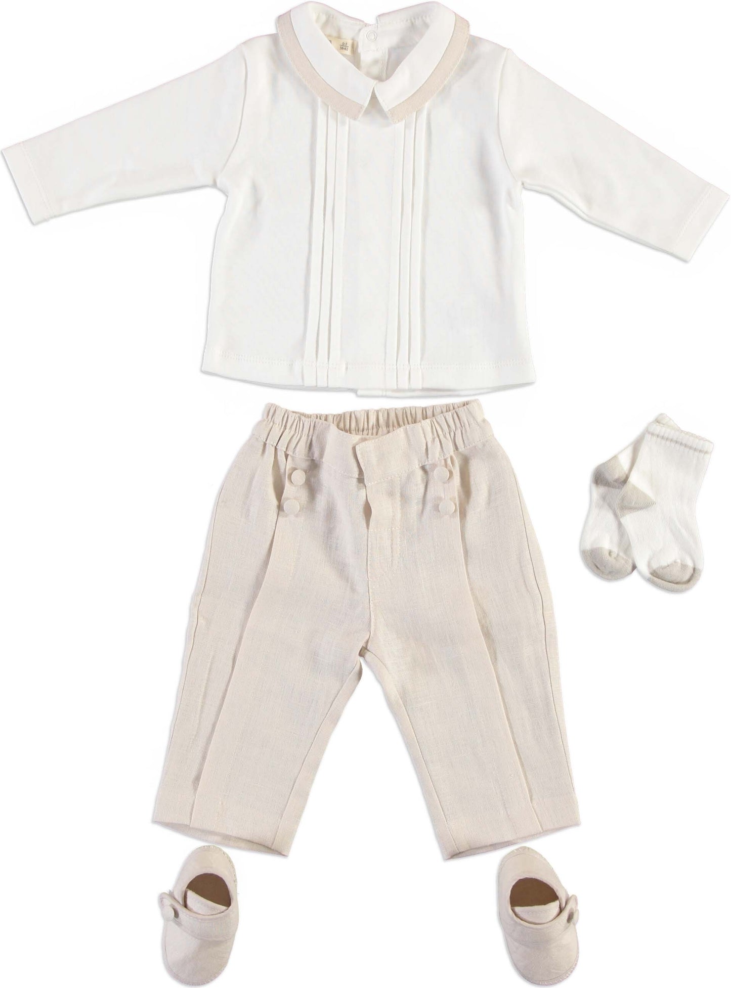 Monna Rosa 4-Piece Baby Girl Set – Beige