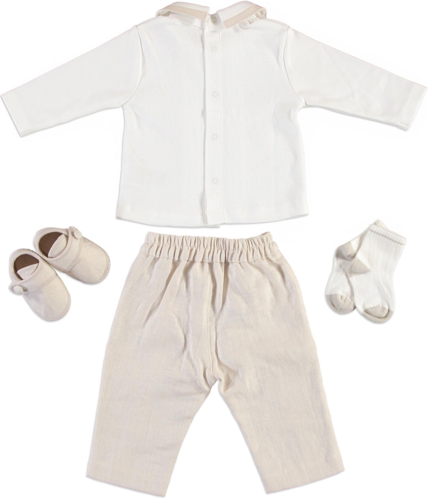 Monna Rosa 4-Piece Baby Girl Set – Beige