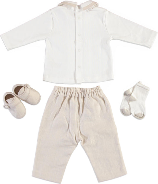 Monna Rosa 4-Piece Baby Girl Set – Beige