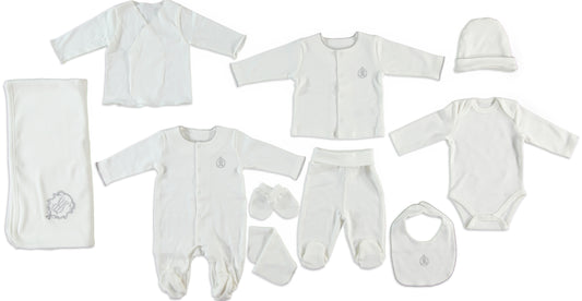 Monna Rosa 10-Piece Newborn Baby Set – Ecru