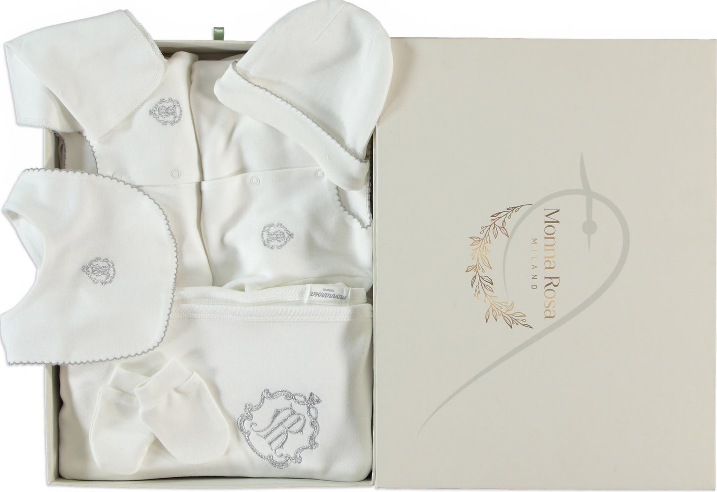 Monna Rosa 10-Piece Newborn Baby Set – Ecru