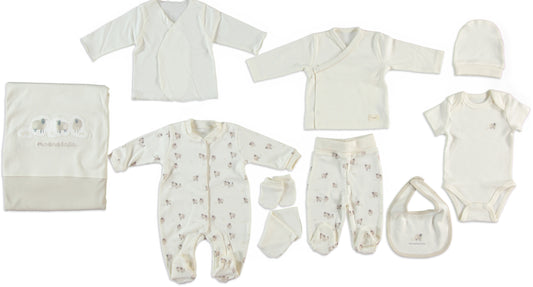 Monna Rosa 10-Piece Newborn Baby Set – Ecru