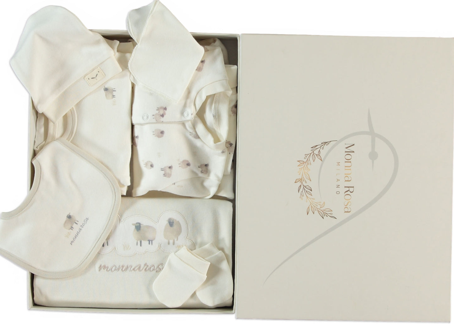 Monna Rosa 10-Piece Newborn Baby Set – Ecru