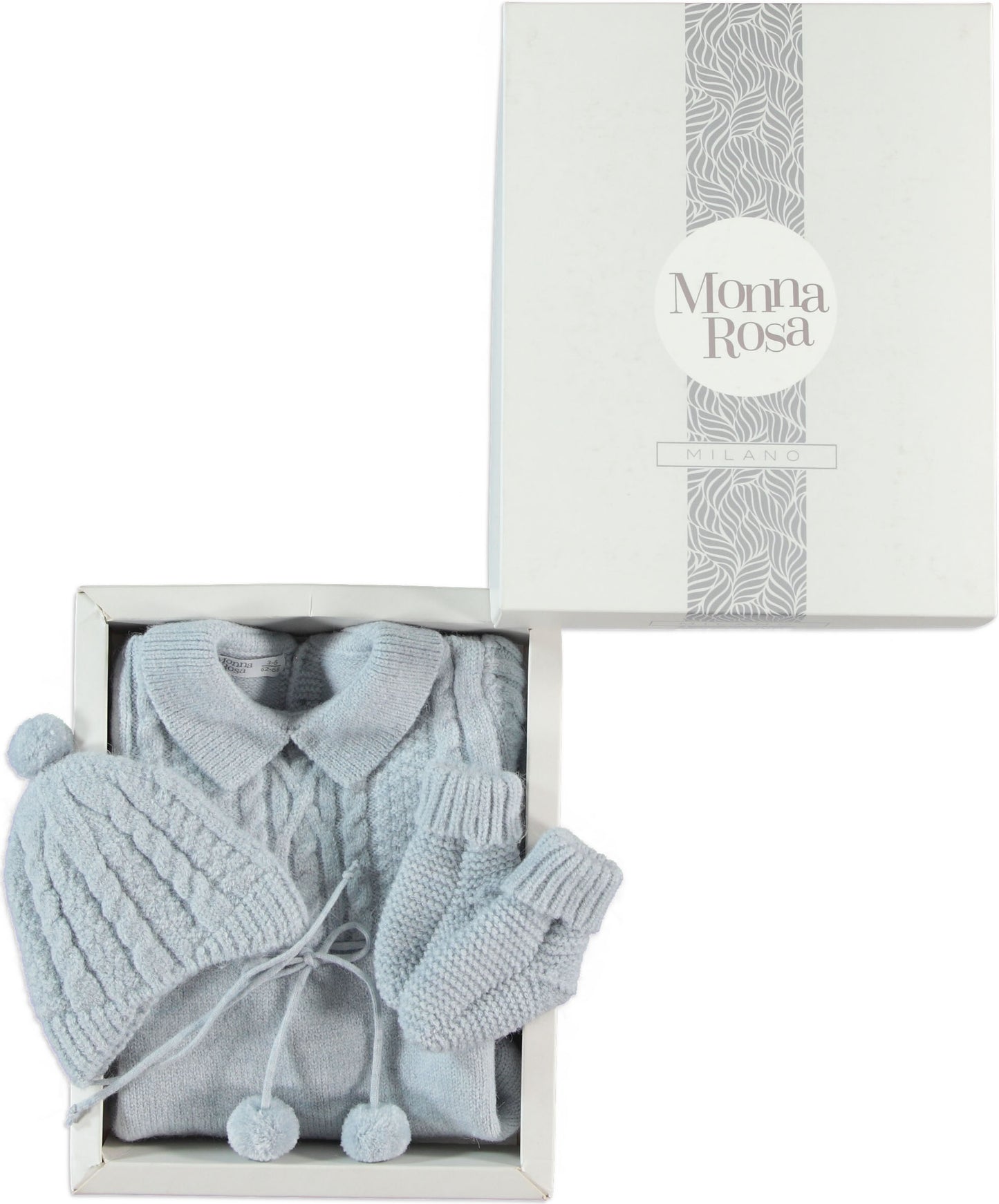 Monna Rosa Baby Boy Overalls, Hat, Socks & Blanket Gift Set - Blue