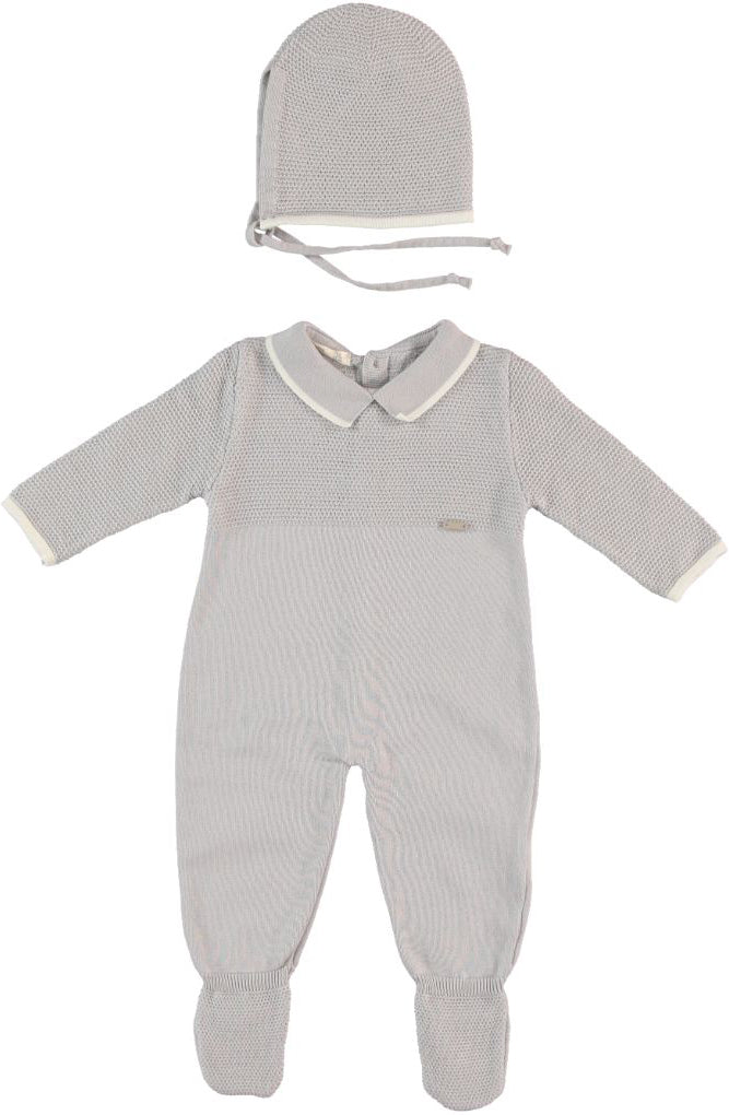 Monna Rosa Unisex Grey Overalls & Hat Set