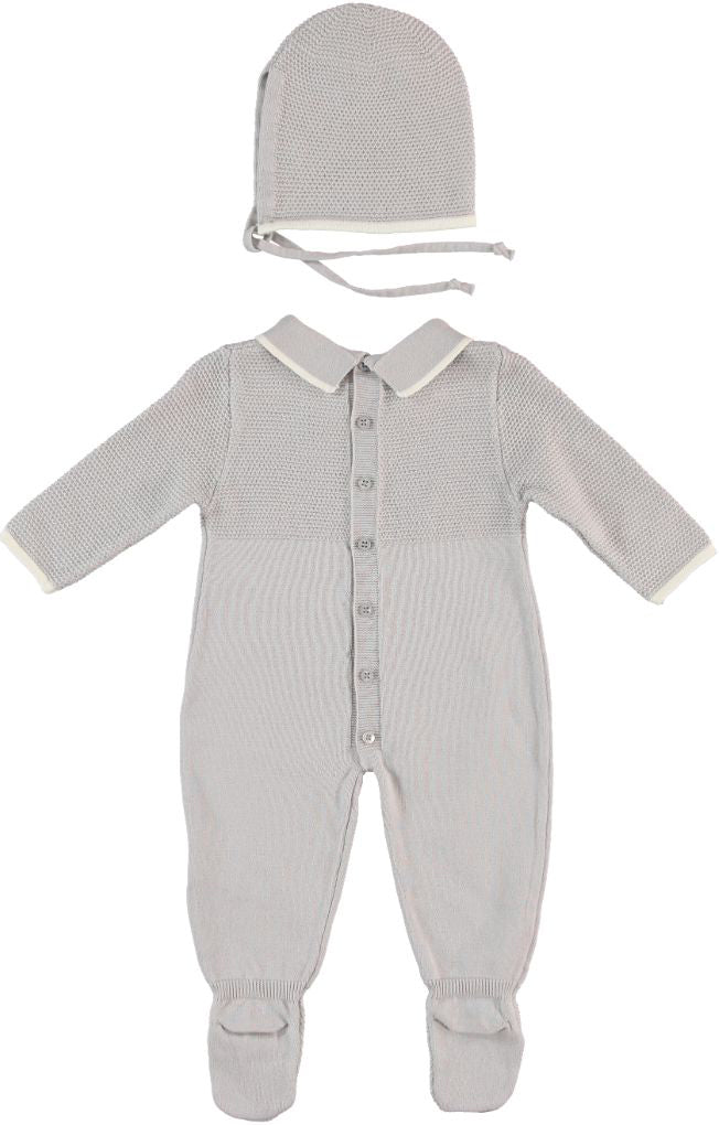 Monna Rosa Unisex Grey Overalls & Hat Set