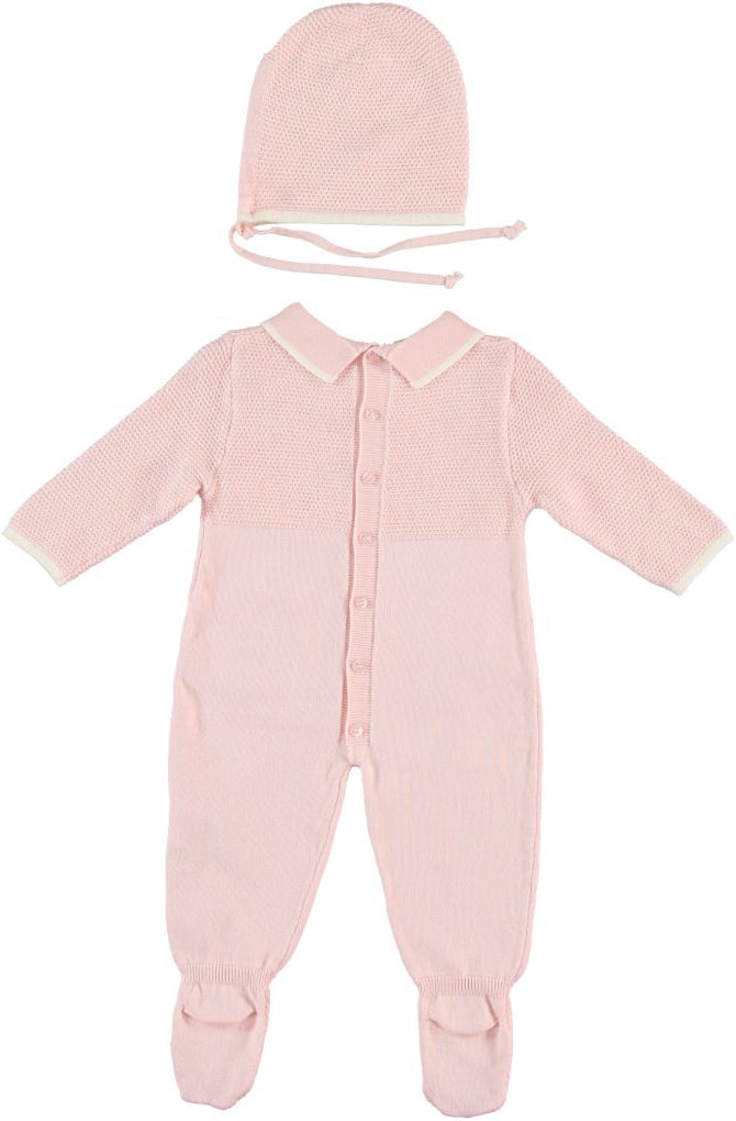 Monna Rosa Baby Girl Overalls & Hat Set – Pink