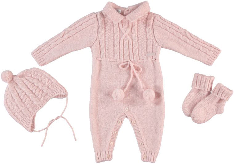 Monna Rosa Baby Girl Overalls, Hat, Socks & Cotton Blanket Gift Set - Pink